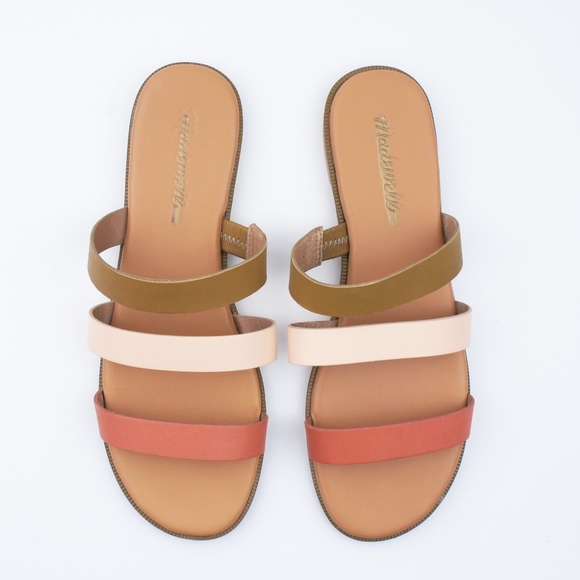 New MADEWELL Ilana Slide Sandal Colorblock Leather - Picture 3 of 4
